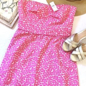 NWT Loft Strapless Pink Floral Dress